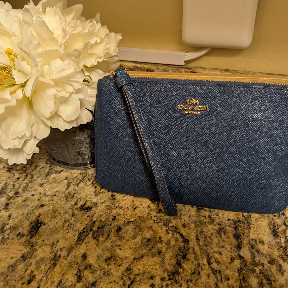 Coach Blue Wristlet
